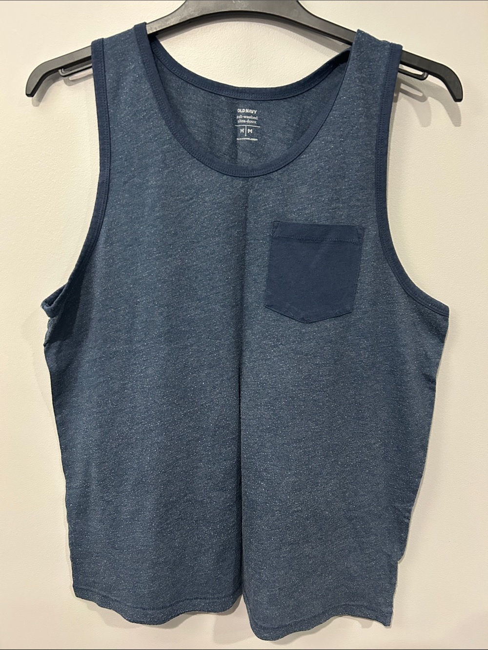 Old Navy Heathered Navy Pocket Tank Top - Men’s